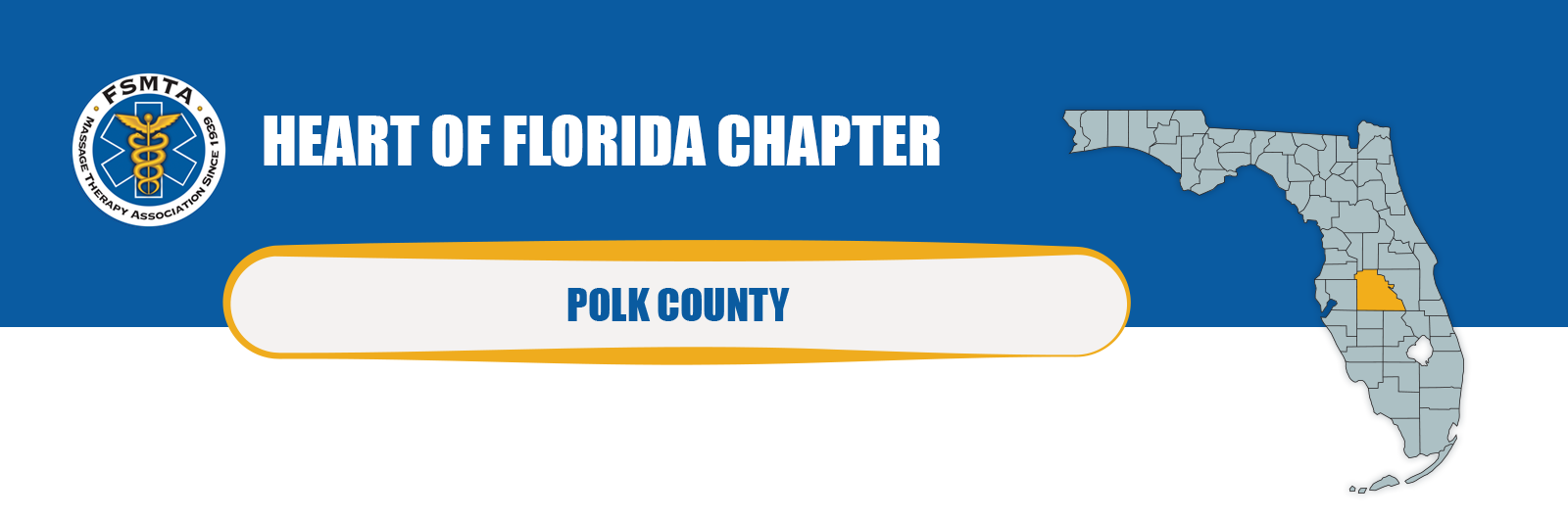 FSMTA Heart of Florida Chapter header graphic showing a Florida map highlighting Polk County, with the FSMTA logo