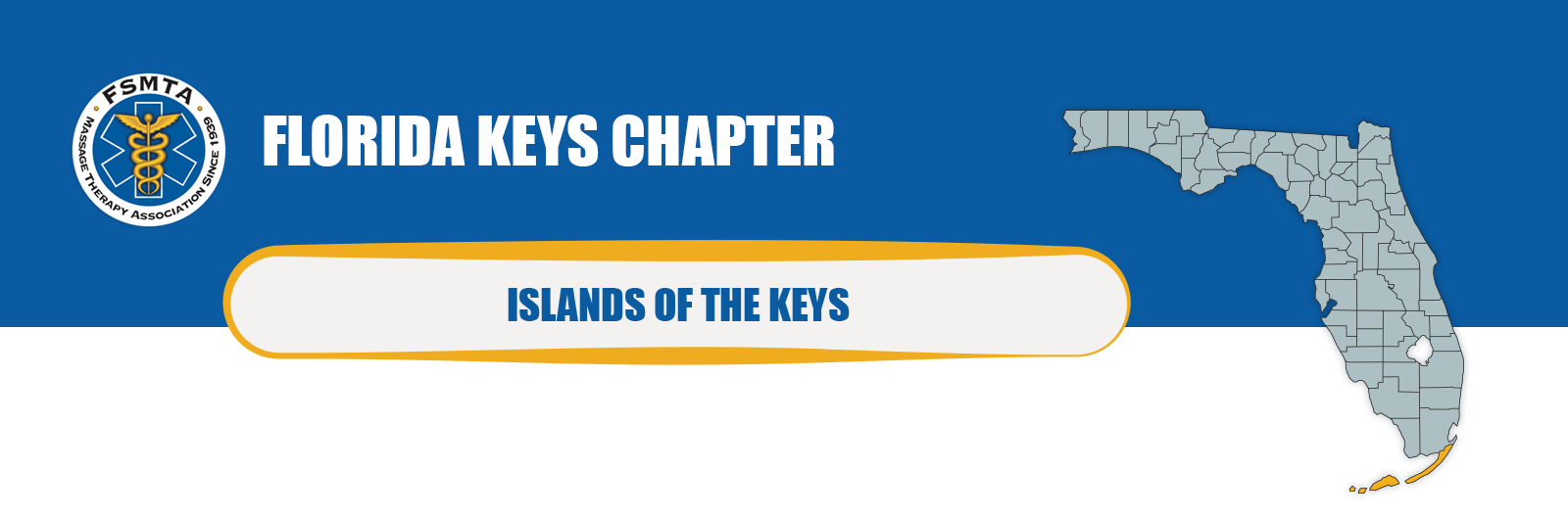 FSMTA Florida Keys Chapter header graphic showing a Florida map highlighting the Florida Keys, with the FSMTA logo